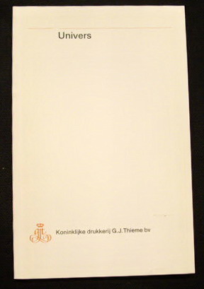 THIEME, GJ. KONINKLIJKE DRUKKERIJ NIJMEGEN. - Letterproef Univers.