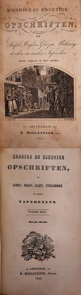 SWEERTS, HIERONYMUS. - Koddige en ernstige opschriften, op luifels, wagens, glazen, uithangborden en andere tafereelen.