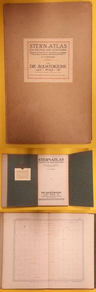 STUKER, P. - Stern-Atlas fr ( fur) Freunde der Astronomie. Enthaltens die Sterne bis 7.5m nebst Katalog der wichtigsten Vernderlichen, Doppelsterne, Sternhaufen und Nebel. I. Teil: Die quatorzone von D =+30 bis D= -30.