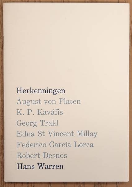 WARREN, HANS. - Herkenningen.