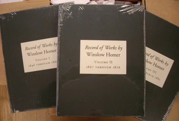 HOMER, WINSLOW - BOOTH GERDTS, ABIGAIL, LLOYD GOODRICH. Records of Works by Winslow Homer, 3 Vols.: Vol. I: 1846-1866; Vol. II: 1867-1876 ; Vol. III: 1877-March 1881.