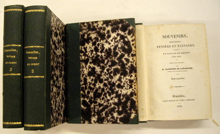 LAMARTINE, ALPHONSE DE. Souvenirs, impressions, pensées et paysages, pendant un voyage en Orient (1832-1833), ou notes d'un voyageur. 4 Volumes.