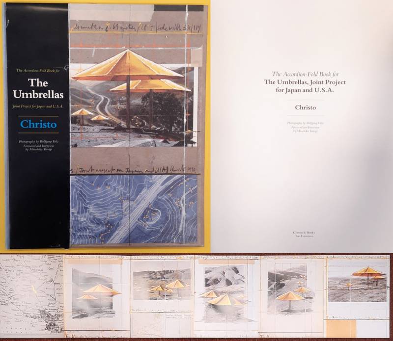 CHRISTO., VOLZ, WOLFGANG. & YANAGI, MASAHIKO. The accordion-fold book for the Umbrellas, joint project for Japan and U.S.A.