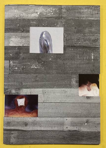 MÜLLER, PJOTR. P.M. : constructie van sloophout met werken van Frans van den Broeck, Ulay, Adam Colton en Veron Urdarianu.