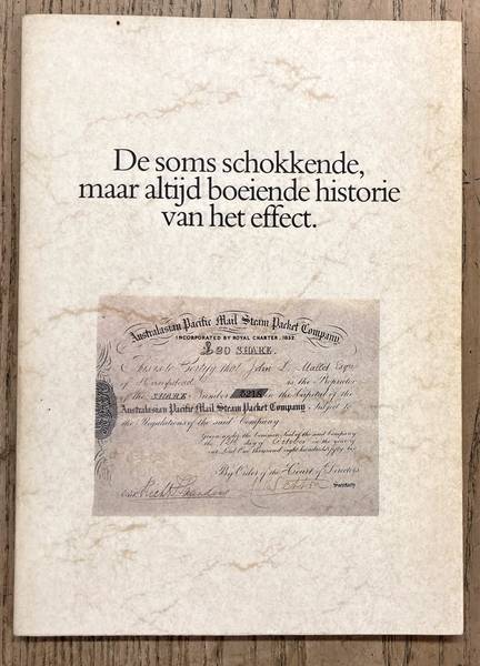 NOORDMAN, TH. B.J. & WARNDERINK VINKE, R. De soms schokkende, maar altijd boeiende historie van het effect.