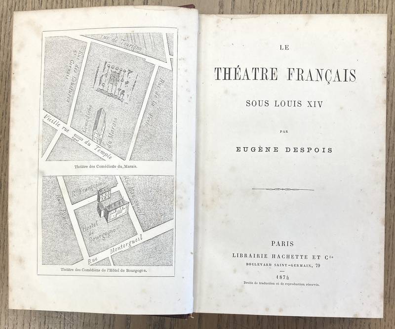 DESPOIS, EUGENE. Le Theatre Francais Sous Louis XIV.