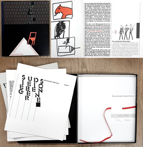 KRUCENYCH, ALEKSEJ, PETER STOBBE (HRSG.) & MICHAEL WIESINGER (HRSG.): Als Hund wir. [Von Aleksey Krucenych und Peter Stobbe]  Volume I: Die Phonetik des Theaters. [Aleksej Krucenych/Peter Stobbe] - Volume II: Als Hund wir. - Volume III: Als Hund wir. Gedanken zu einem authentischen Theater. [Peter Stobbe] - Volume IV: Sieg
