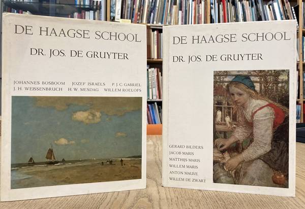 GRUYTER, JOS DE. De Haagse School. Twee delen: Deel 1: Johannes Bosboom, Jozef Israels,  P. J. C. Gabriël, J.H. Weissenbruch, H.W. Mesdag, Willem Roelofs. Deel 2: Gerard Bilders, jacob Maris, Matthijs Maris, Willem Maris, Anton Mauve, Willem de Zwart.