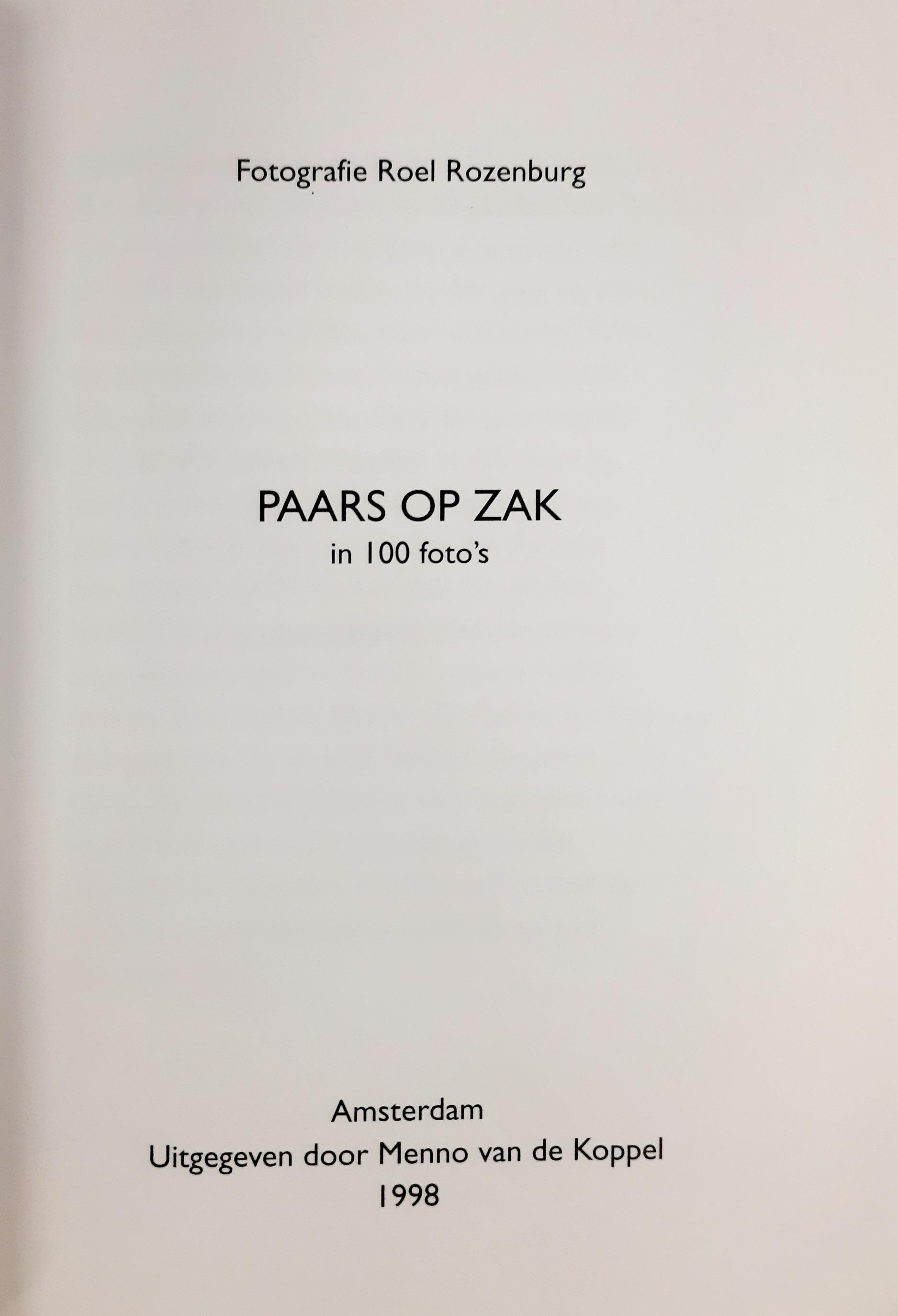 ROZENBURG, ROEL. Paars op zak in 100 foto's.