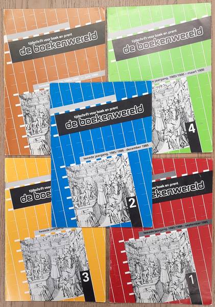 BOEKENWERELD, DE. De Boekenwereld. Tijdschrift voor boek en prent. Tweede jaargang, 1985 - 1986. Compleet: Vijf nummers.