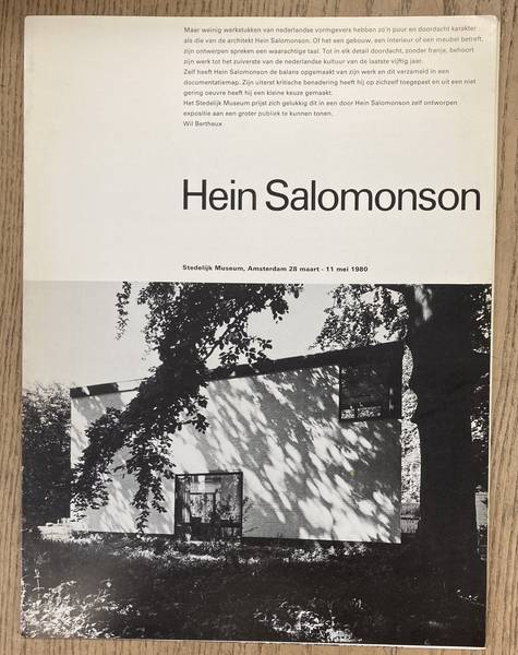 SM 1980: Hein Salomonson. Architectuur en meubelen. Pamphlet. Cat. 673.