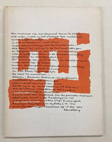 MUSEUMJOURNAAL. & SANDBERG, WILLEM. Sandberg over zijn werk in het Stedelijk. Museumjournaal April/Mei 1963. Serie 8 no. 8/9.